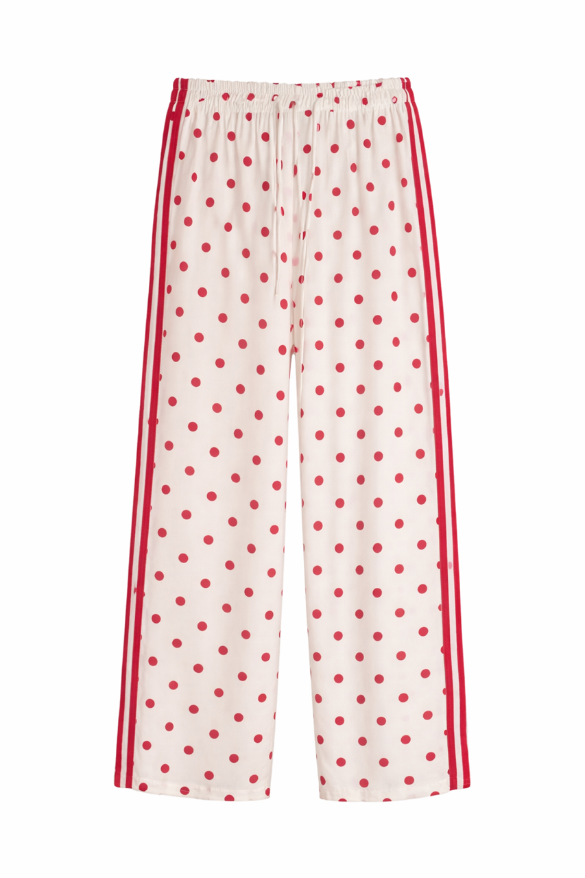 Pantalon fluide à pois et rayures EDIT