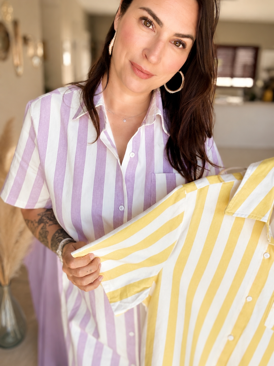 Robe Jeans EDIT RAYURES JAUNE