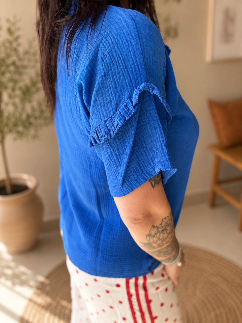Blouse chemise gaz de coton