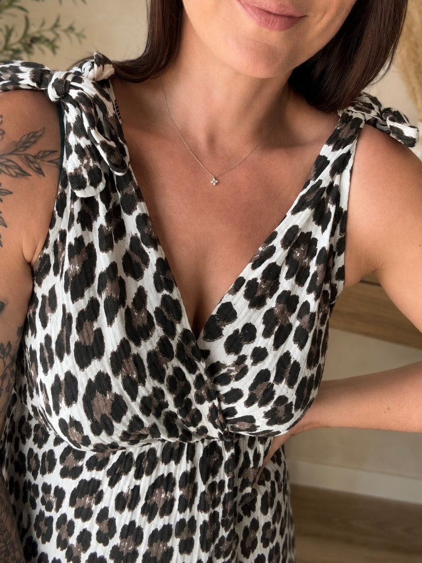 ROBE CROISÉ LÉOPARD