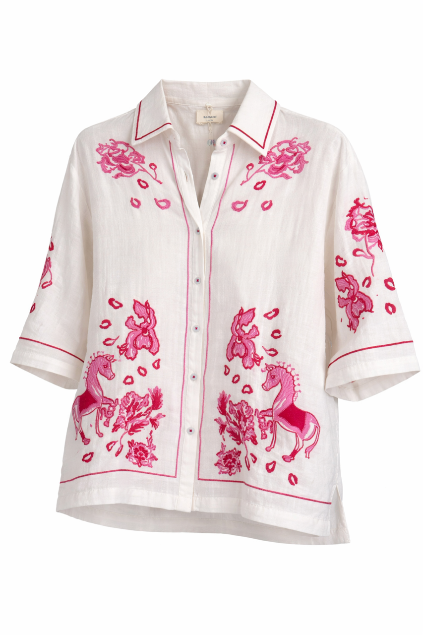 Chemise Brodé gaz de coton