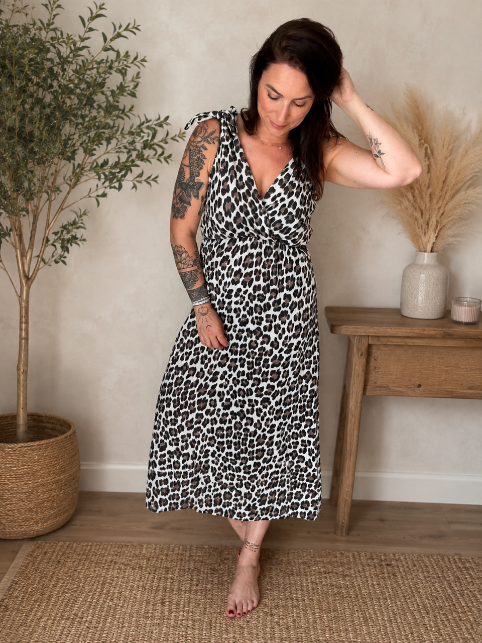 ROBE CROISÉ LÉOPARD