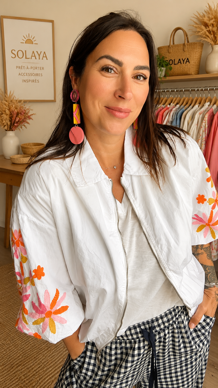 Veste Coton Brodé Solaya