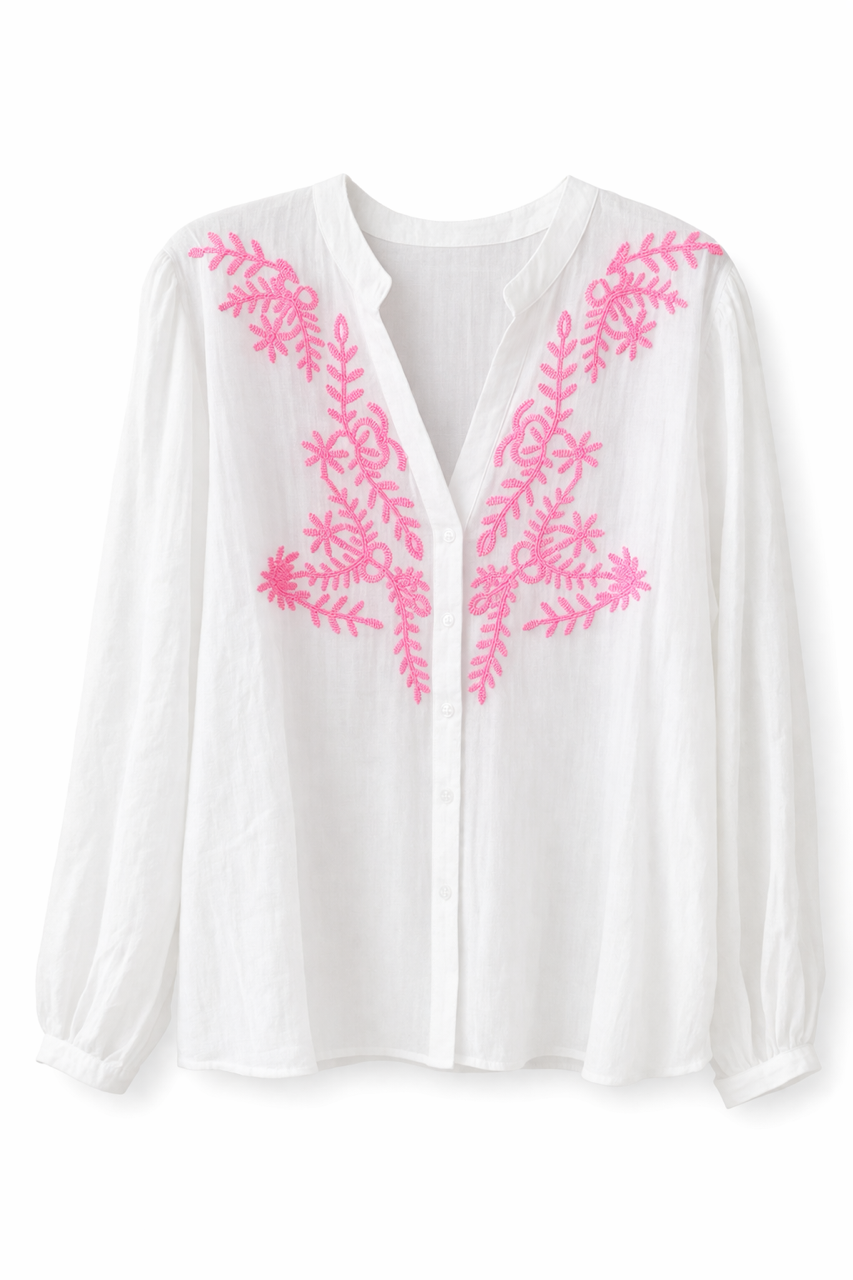 Chemise Brodé gaz de coton