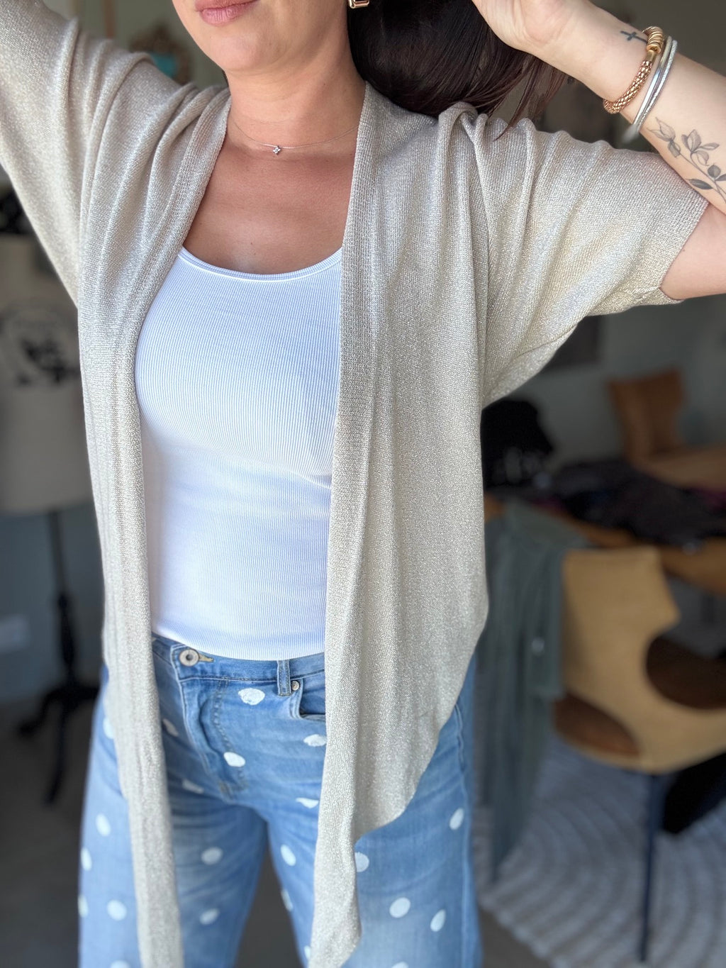 Gilet Boléro Fin Lurex