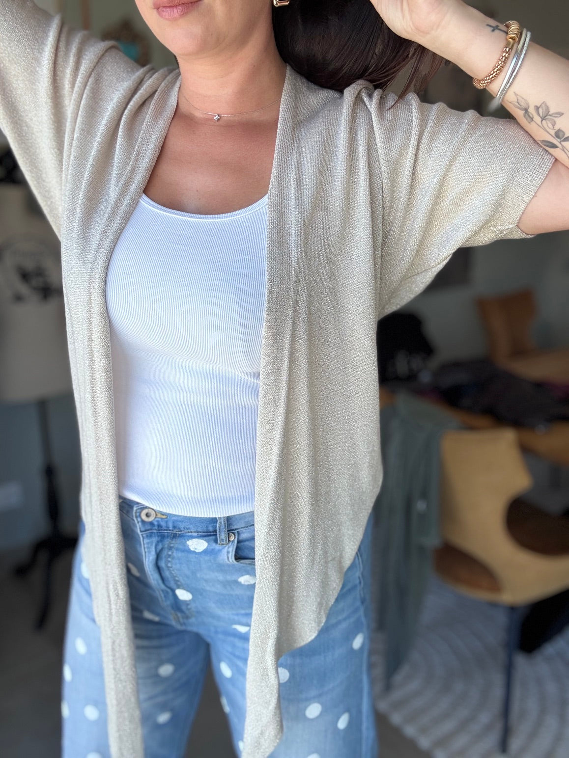 Gilet Boléro Fin Lurex