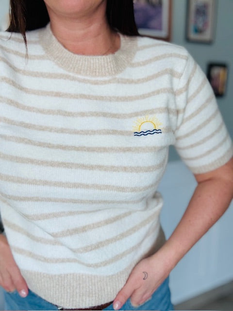PULL EN MAILLE A RAYURES