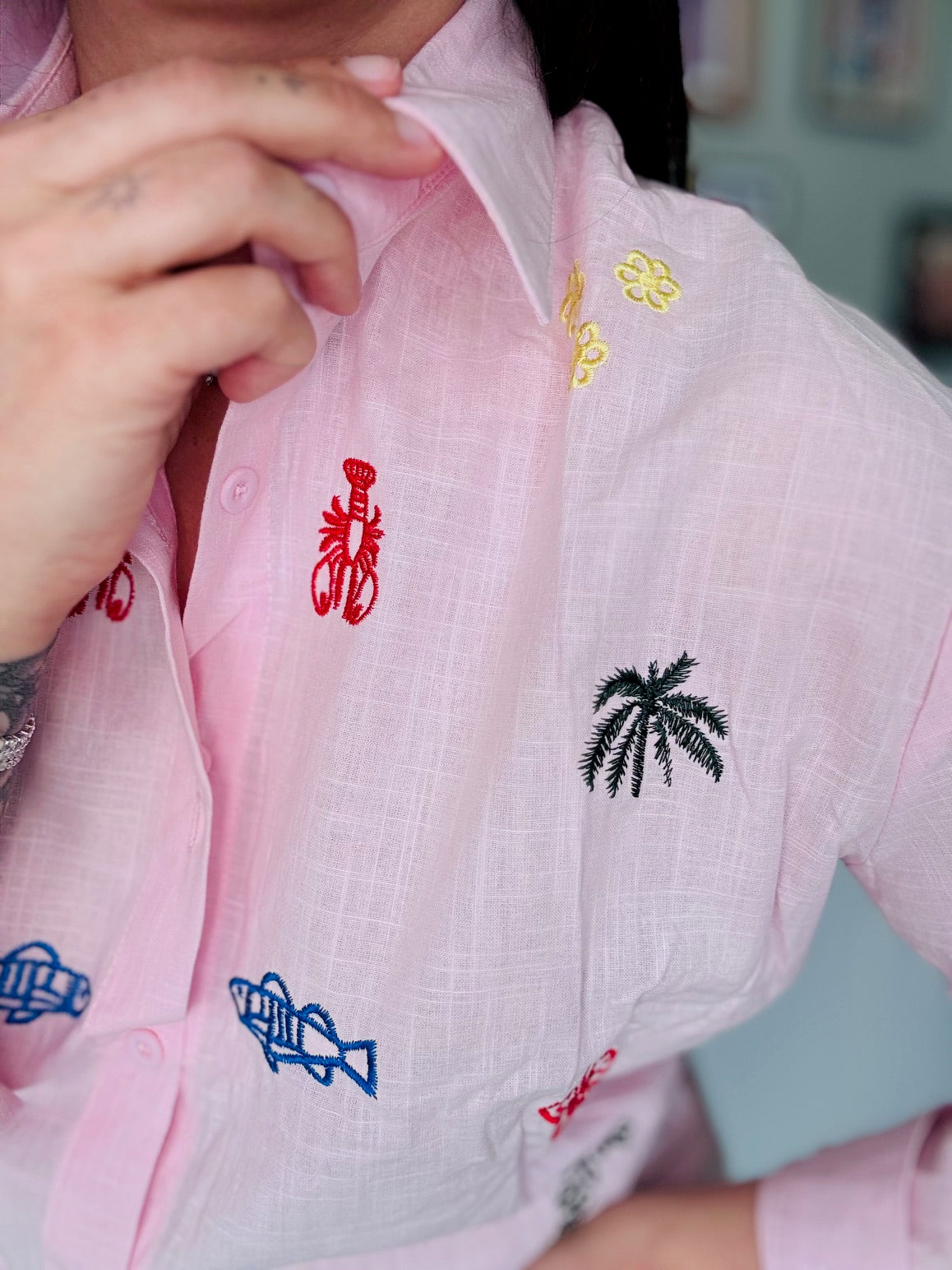 Chemise à Broderies Coquillages
