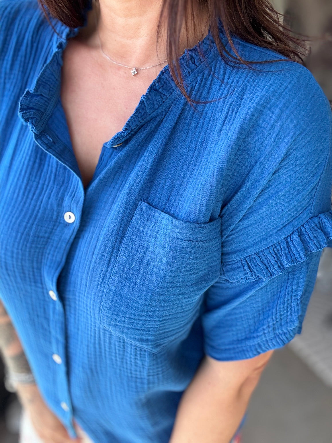 Blouse chemise gaz de coton