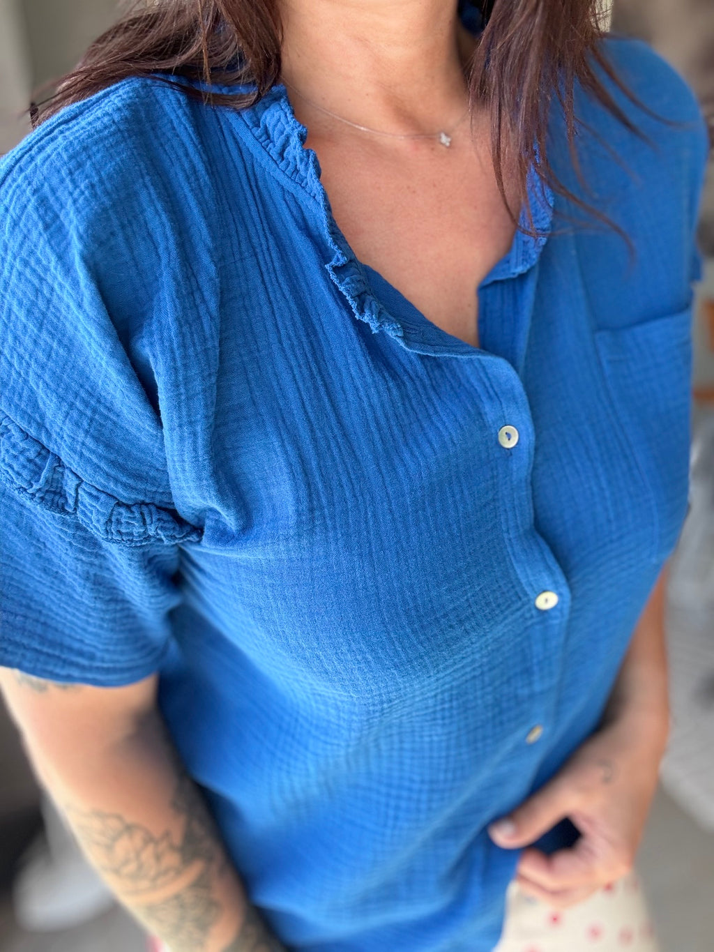 Blouse chemise gaz de coton