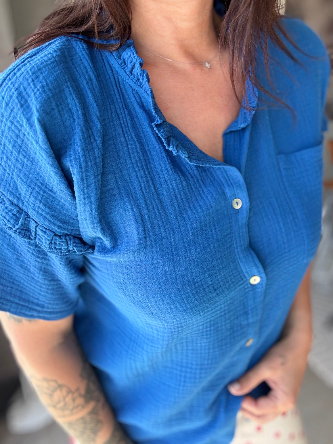 Blouse chemise gaz de coton